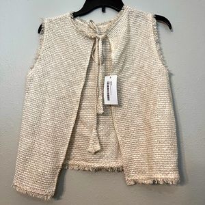 Libby Loom Weaved Off White Vest